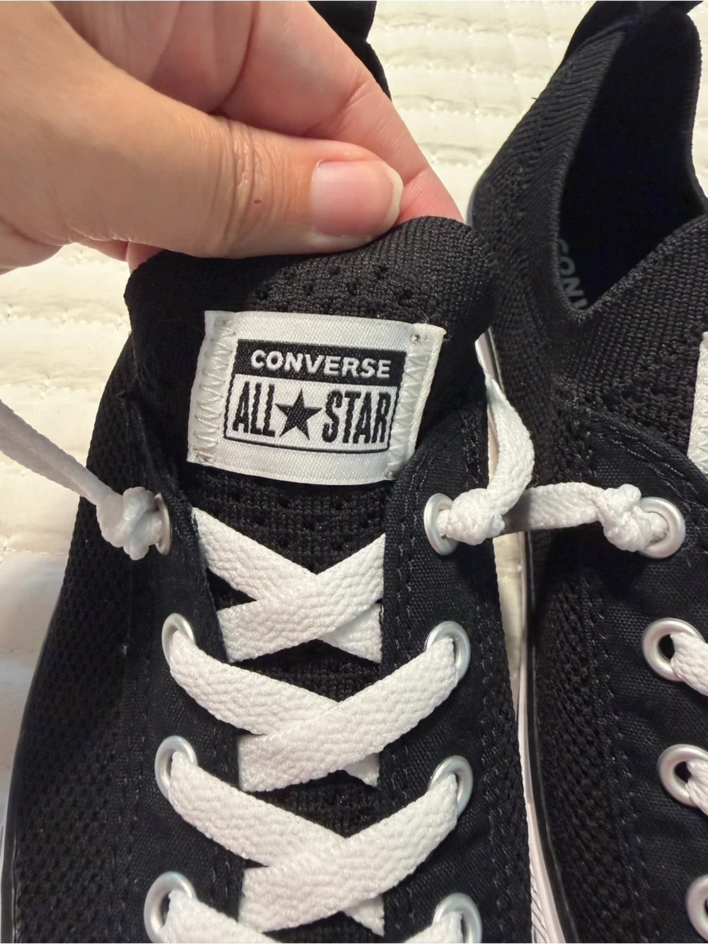 Girls Converse All Star Black Low-Top Sneakers with White Accents